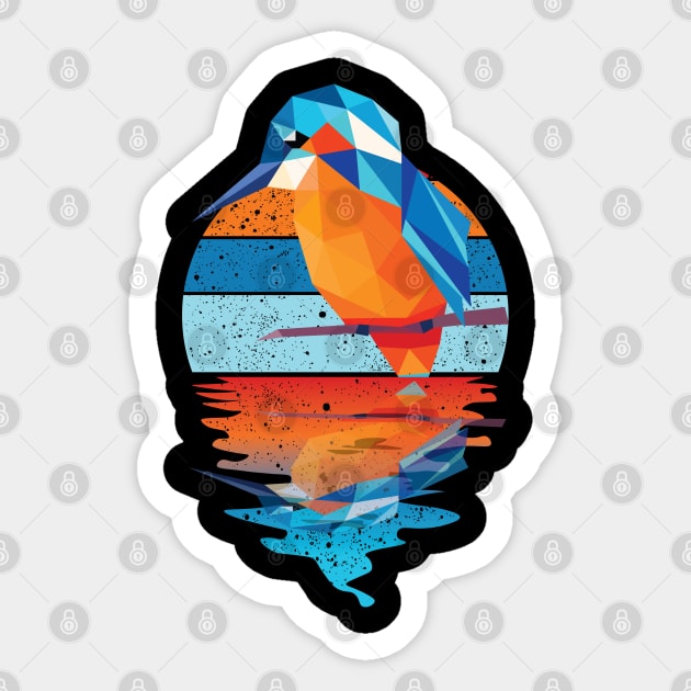 Vintage cute bird reflected on lights of moon Sticker by mutarek